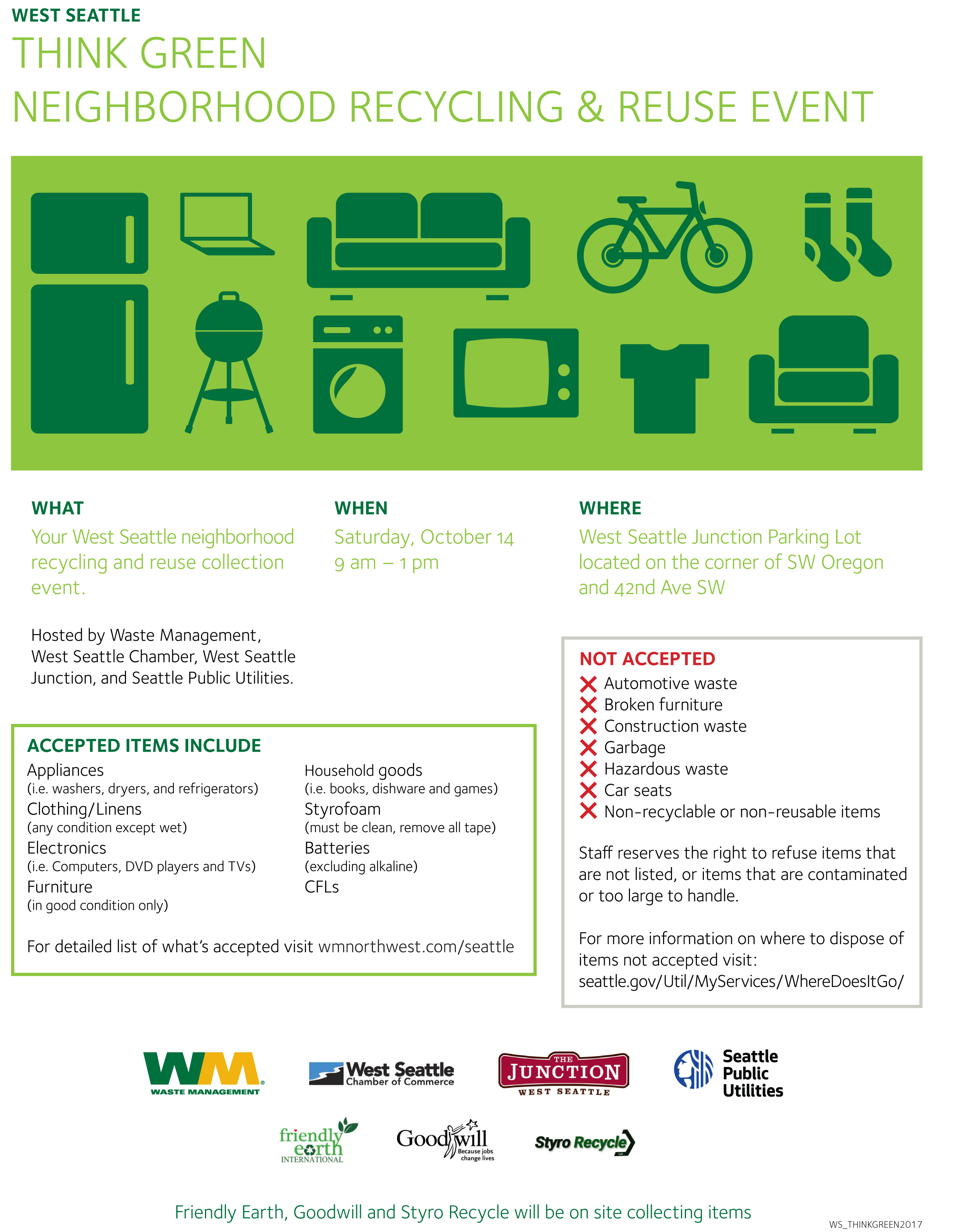 West Seattle neighborhood recycling and reuse collection event